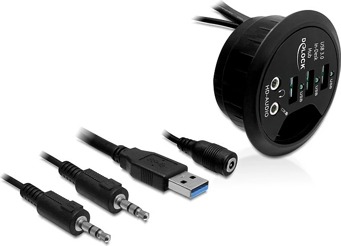 USB hub DeLOCK 61990, LED indikatorë, e zezë