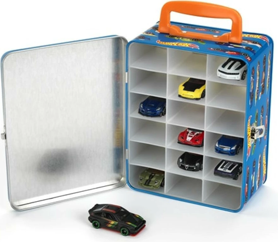 Kuti ruajtëse vetura lodër Hot Wheels Klein 2883, metalike, kaltër/portokalli