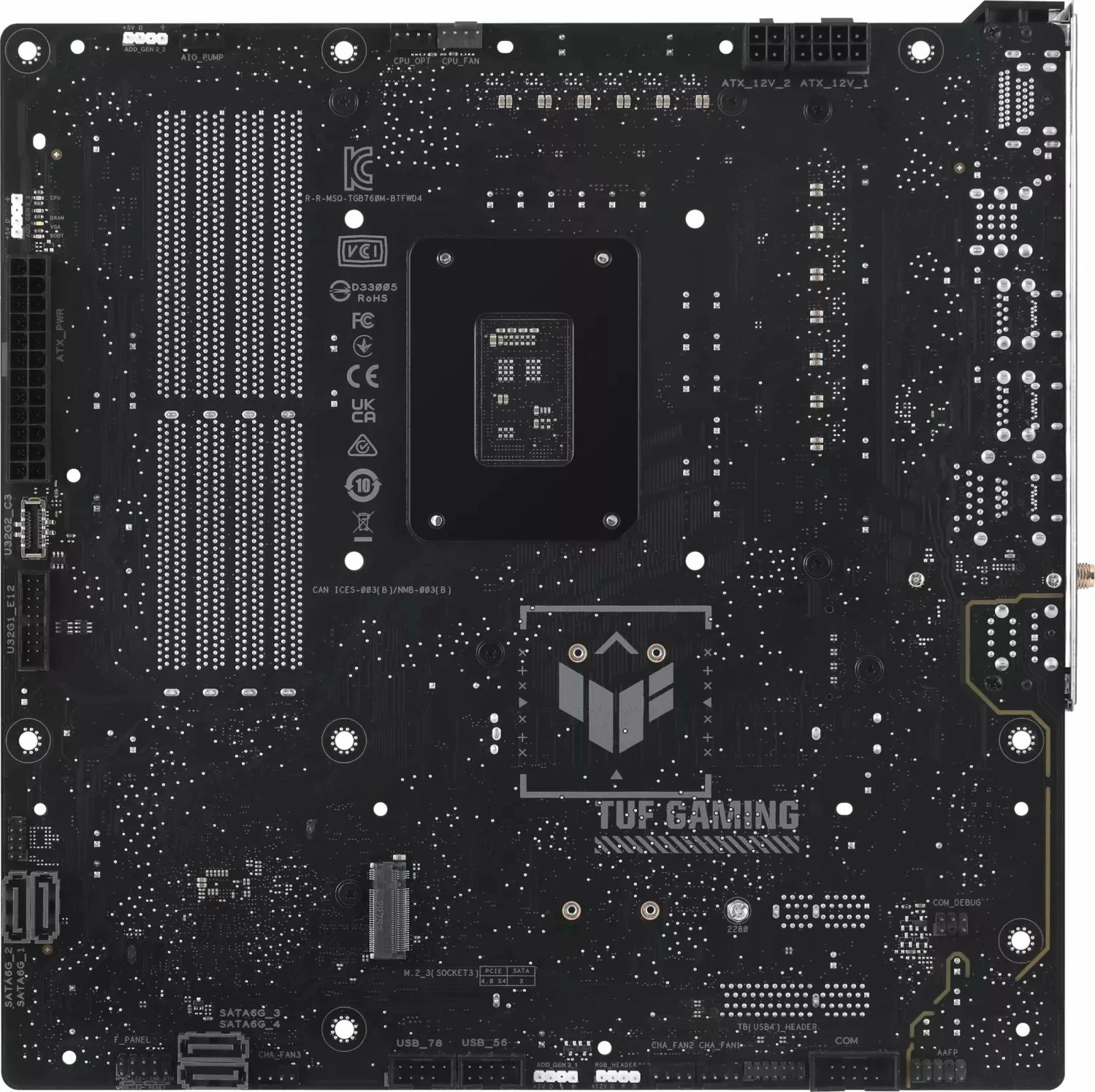 Pllakë amë Asus TUF Gaming B760M-BTF WIFI D4, mATX, DDR4, WiFi 6, 2.5GbE, e zezë