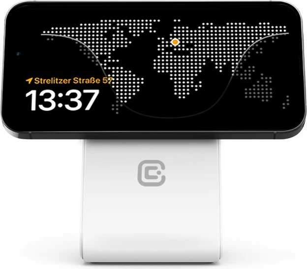 Karikues wireless 2-në-1 CRONG MagSpot Stand me MagSafe, për iPhone dhe AirPods, 15W, Bardhë