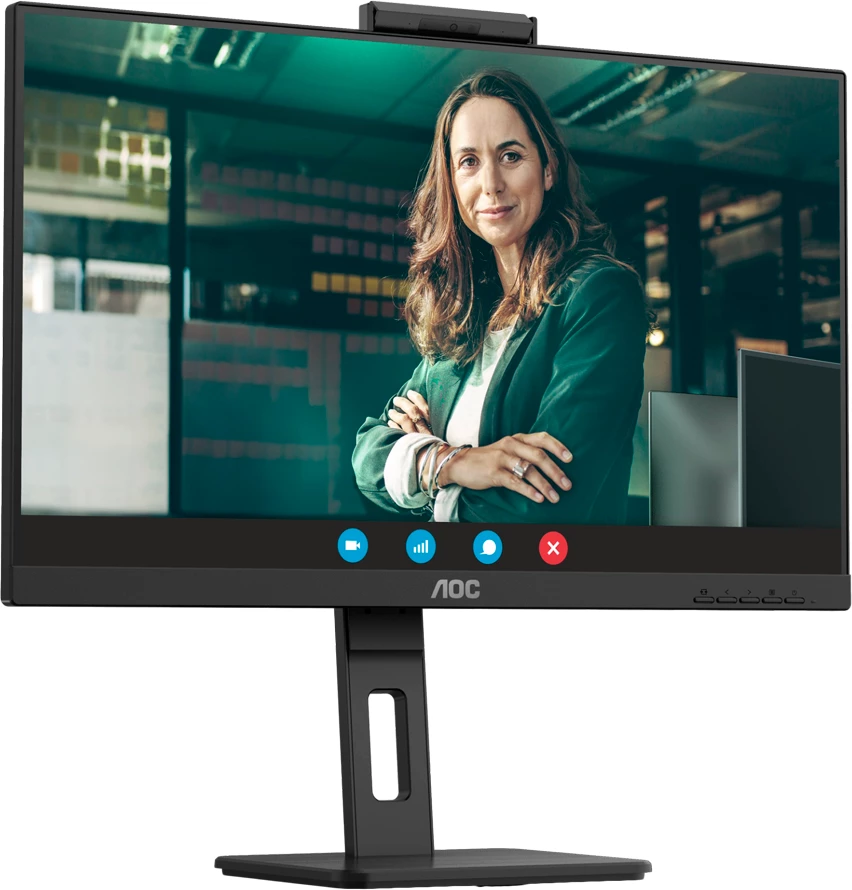 Monitor AOC Q27P3QW 27" QHD IPS 100Hz me webcam 2MP, USB hub, altoparlantë, Full Ergo, i zi