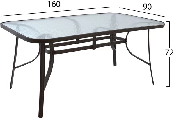 Set 7 pjesë Tavolinë metalike kafe 160x90 me 6 karrige me krahë kafe - Mocha shportë FH10587.02