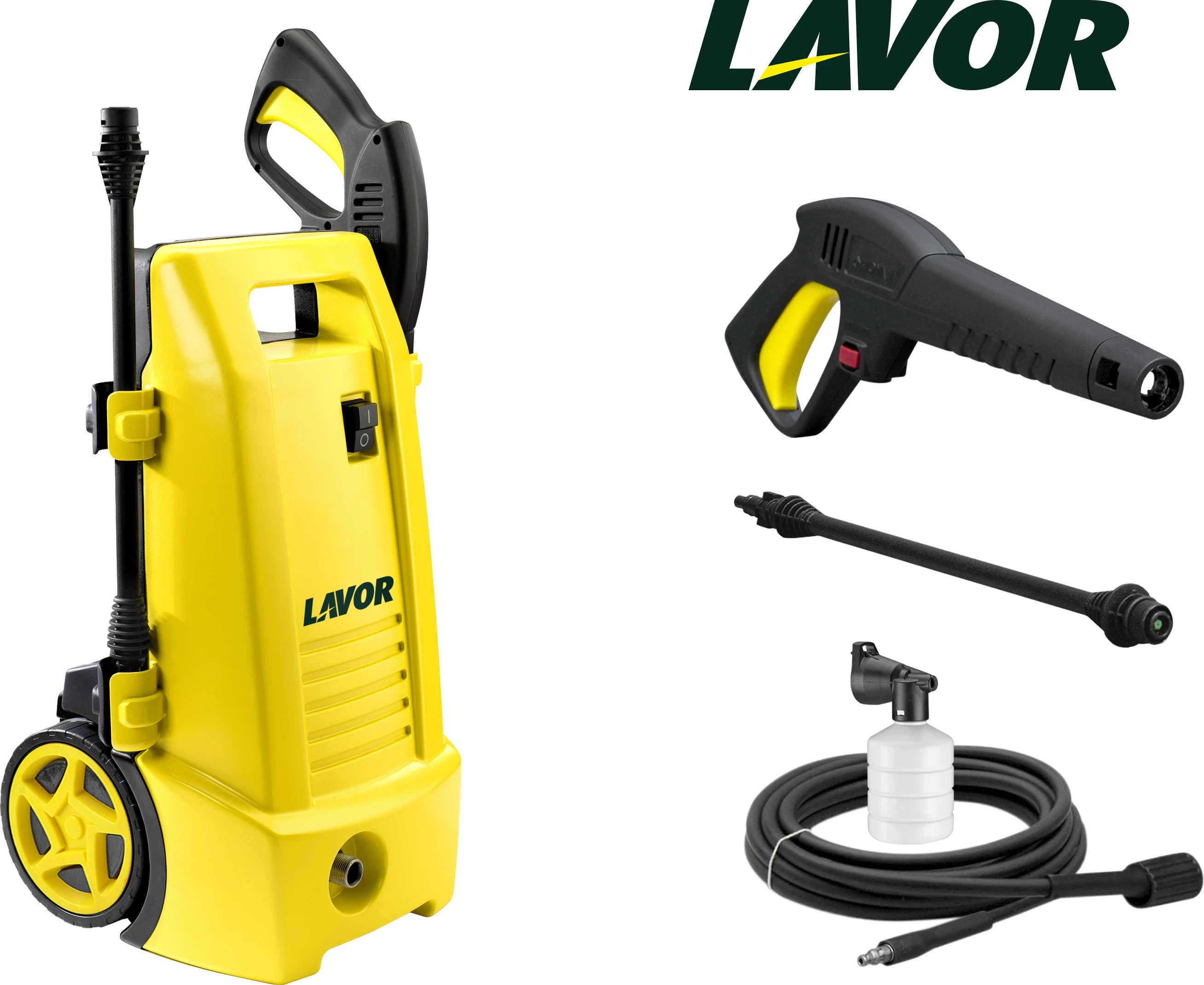 Pastrues me presion Lavorwash Ninja 120 1700W 120bar 360L/h, ujë i ftohtë, 2 programe, verdhë/zi