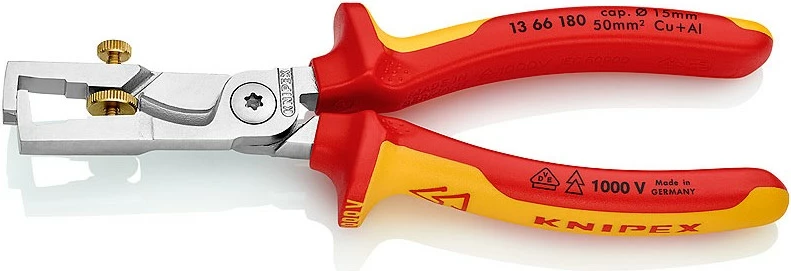 Gërshërë kabllosh Knipex 180mm, çelik, kuqe/verdhë