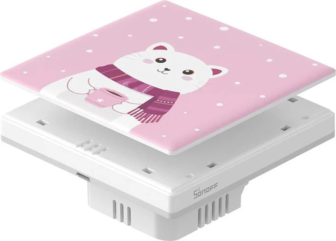 Kapak dekorativ Sonoff T5-1C-86-cartoon për çelës me prekje, plastikë, rozë