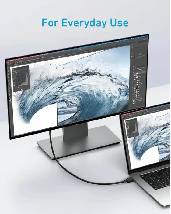 Kabllo HDMI 2.1 Anker A8742011, 8K@60Hz, 4K@120Hz, 1.8 m, e zezë