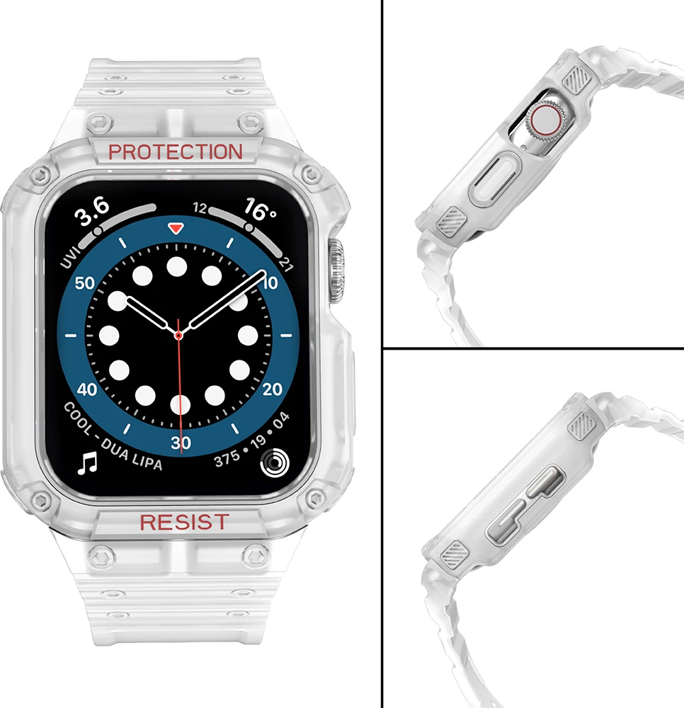 Rrip me kasë mbrojtëse për Apple Watch Hurtel, 41/40/38mm, Transparent