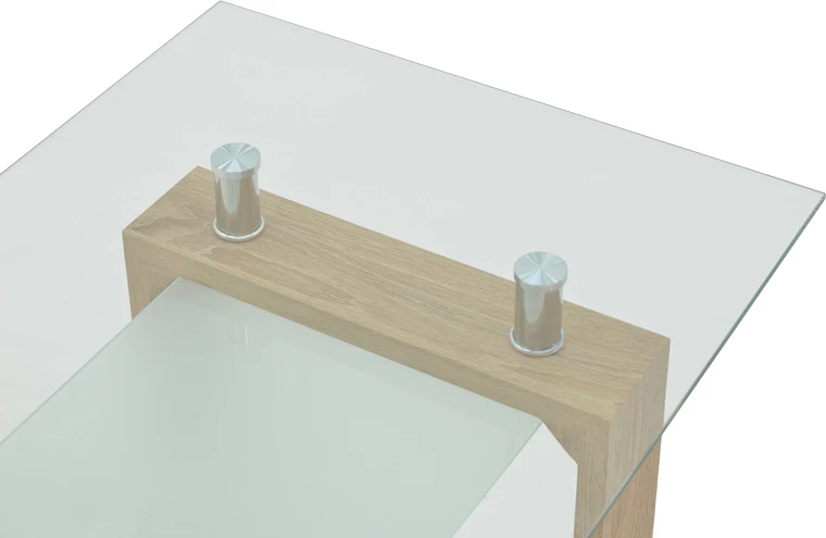 Tavolinë kafeje Vrocho dru-xham natyral 110x60x45cm