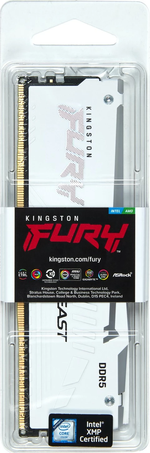 RAM Memorje Kingston FURY Beast 16GB DDR5 6000MT/s CL36 RGB bardhë