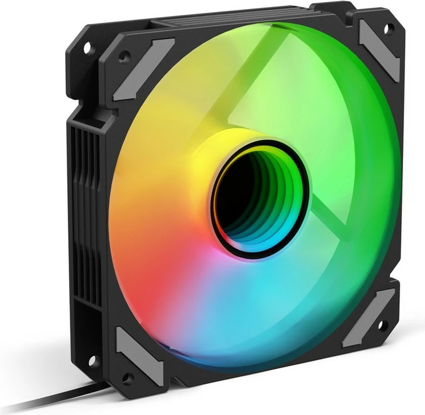 Ventilator kasë SHARKOON SHARK Mirror RGB PWM 120mm, i zi, RGB