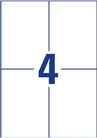 Etiketa, Avery Zweckform, 3483, 105 x 148 mm, A4, 100 fletë, e bardhë