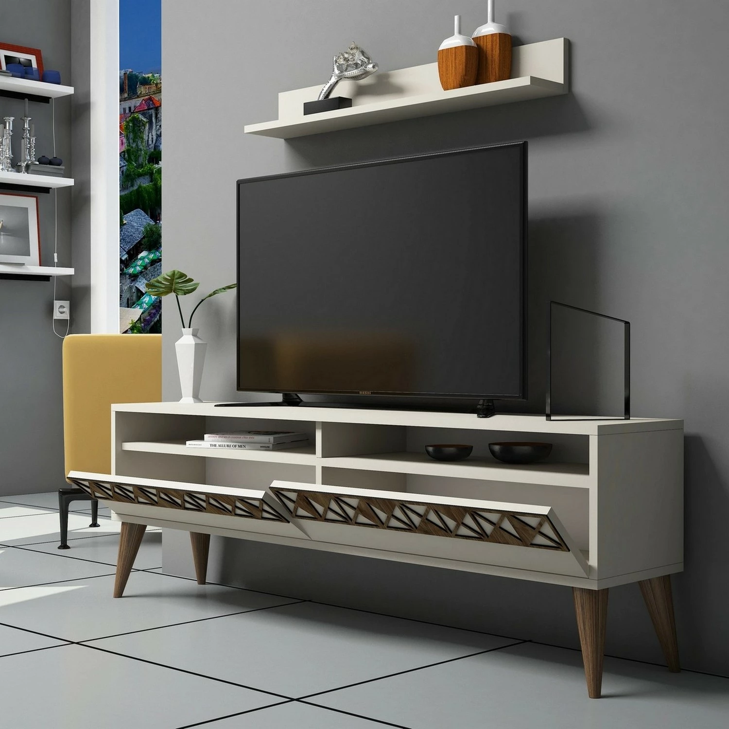 Set mobiljesh për dhomë dite, Skye Decor, Line, krem