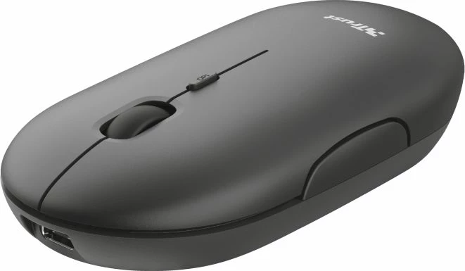 Maus wireless i rikarikueshëm Trust Puck 24059 ultra i hollë 1600 DPI, i zi