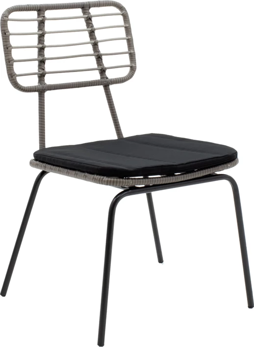 Tavolinë me karrige për terasë Naoki-Kliton A, metal i zi, alumin antracit, set prej 5 pjesësh, 150x80x74cm