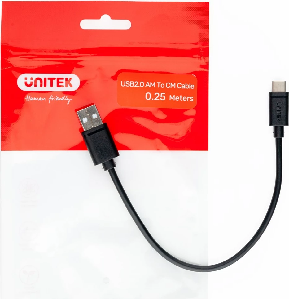 Kabllo Unitek USB-A - USB-C, 25cm