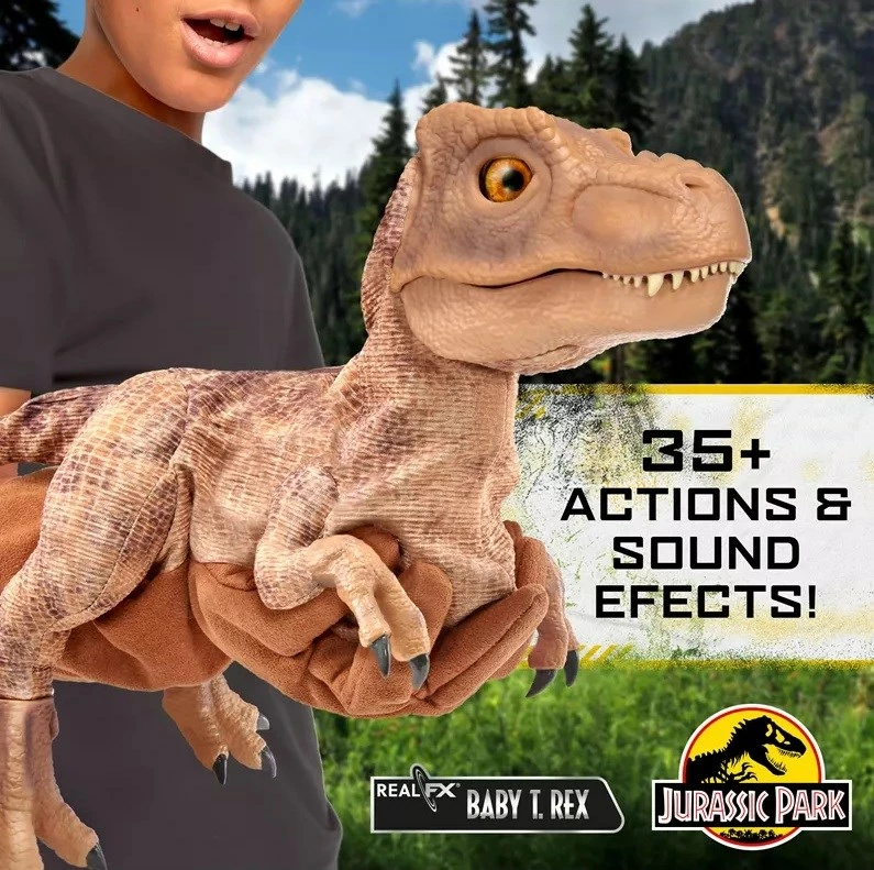 Kukull interaktive WOW Stuff Puppetronic Real FX Baby T-Rex Jurassic Park, bronzi