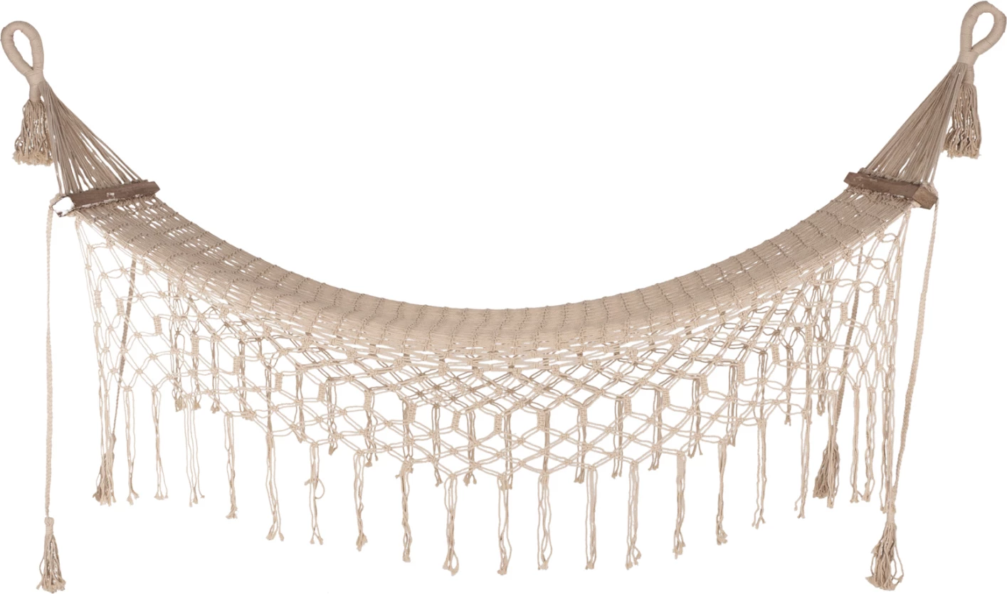 Hamak macrame FH9346, bezhë, 200x100 cm