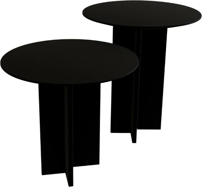 Set tavolinash kafeje Skye Decor, Leo (55 + 45), ngjyrë e zezë