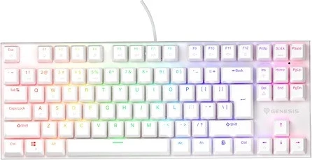 Tastierë mekanike Genesis Thor 303 TKL RGB, Outemu Peach Silent, e bardhë