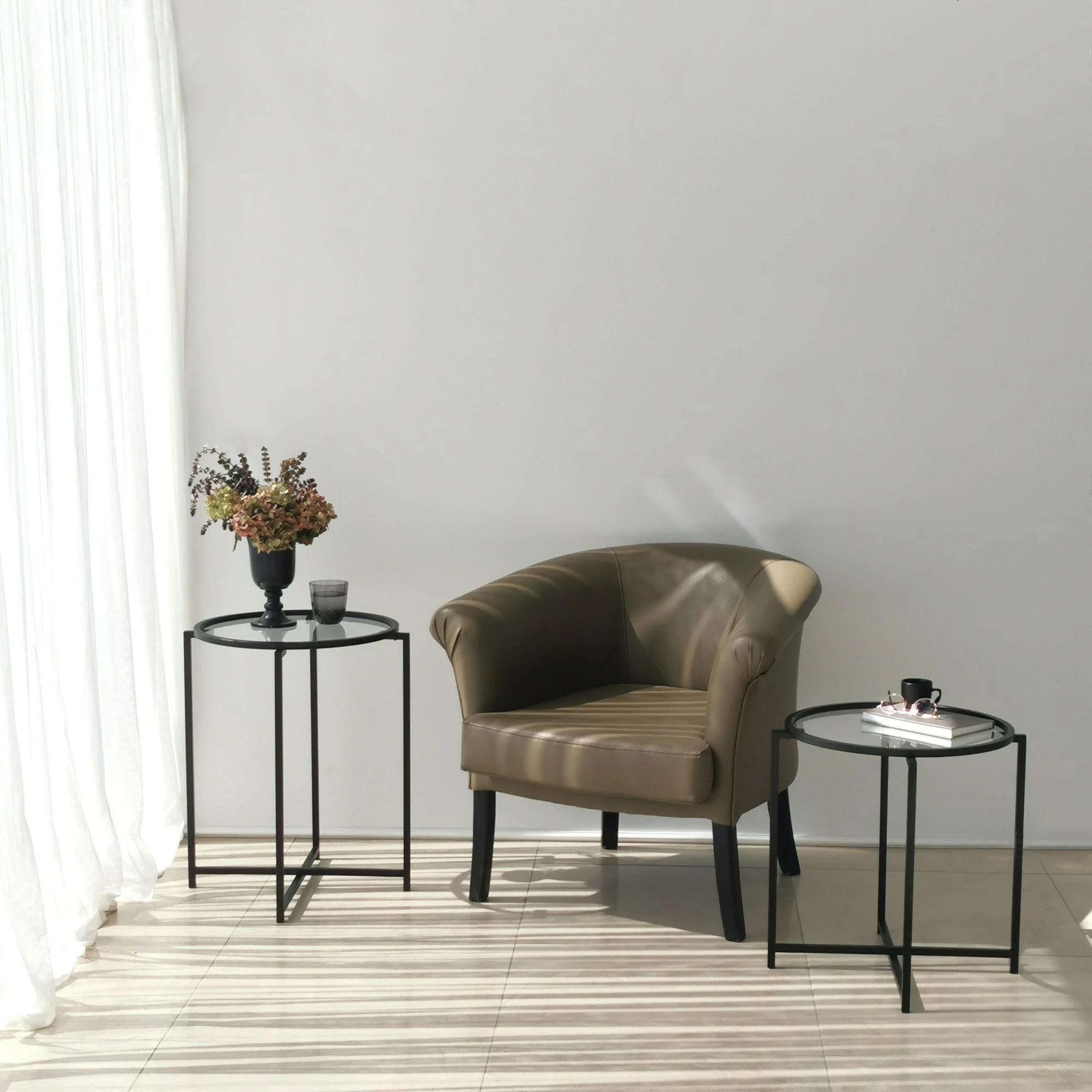 Set tavolinash anësore Skye Decor, S412, ngjyrë e zezë
