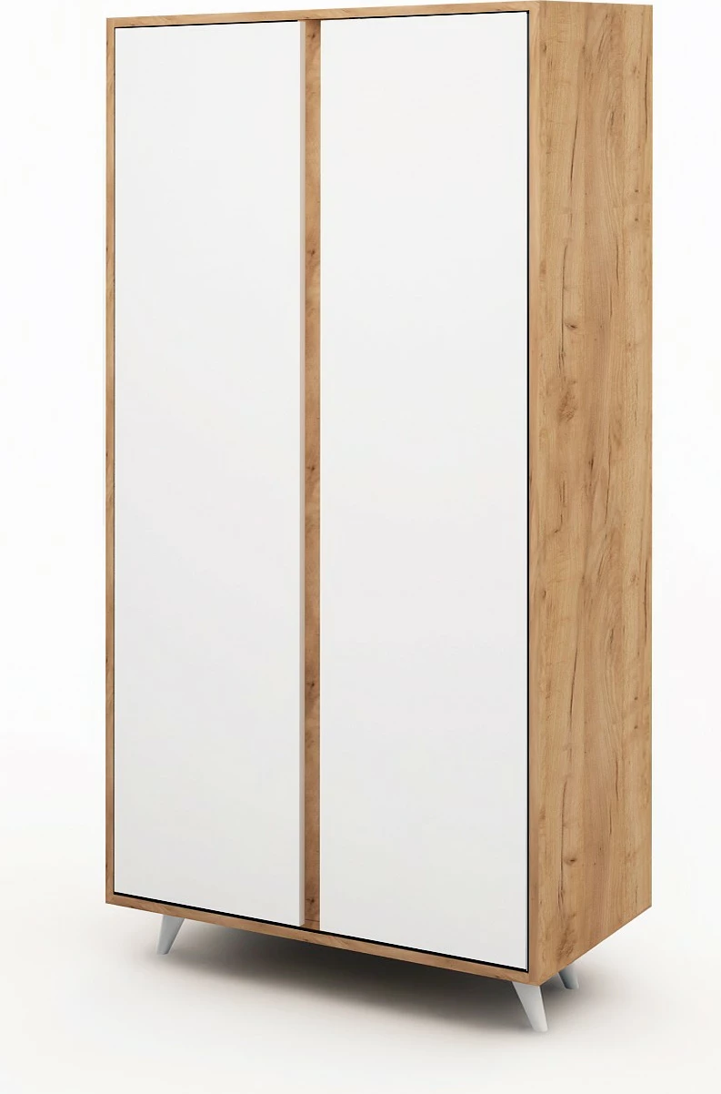 Dollap Hanah Home, Ajumma, ngjyrë lis dhe e bardhë, 100x187x52cm