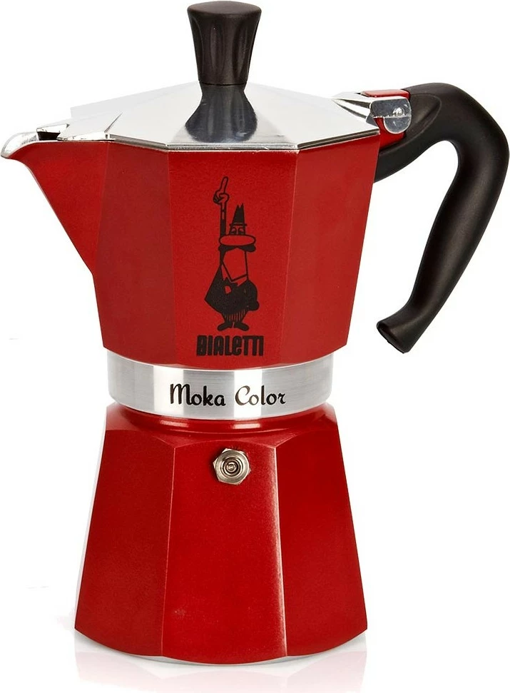 Moka pot Bialetti Mokka-Express 3 filxhanë, e kuqe