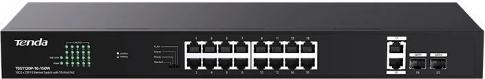 Switch rrjeti Tenda TEG1120P-16-150W, 16 porta Gigabit, PoE, i zi