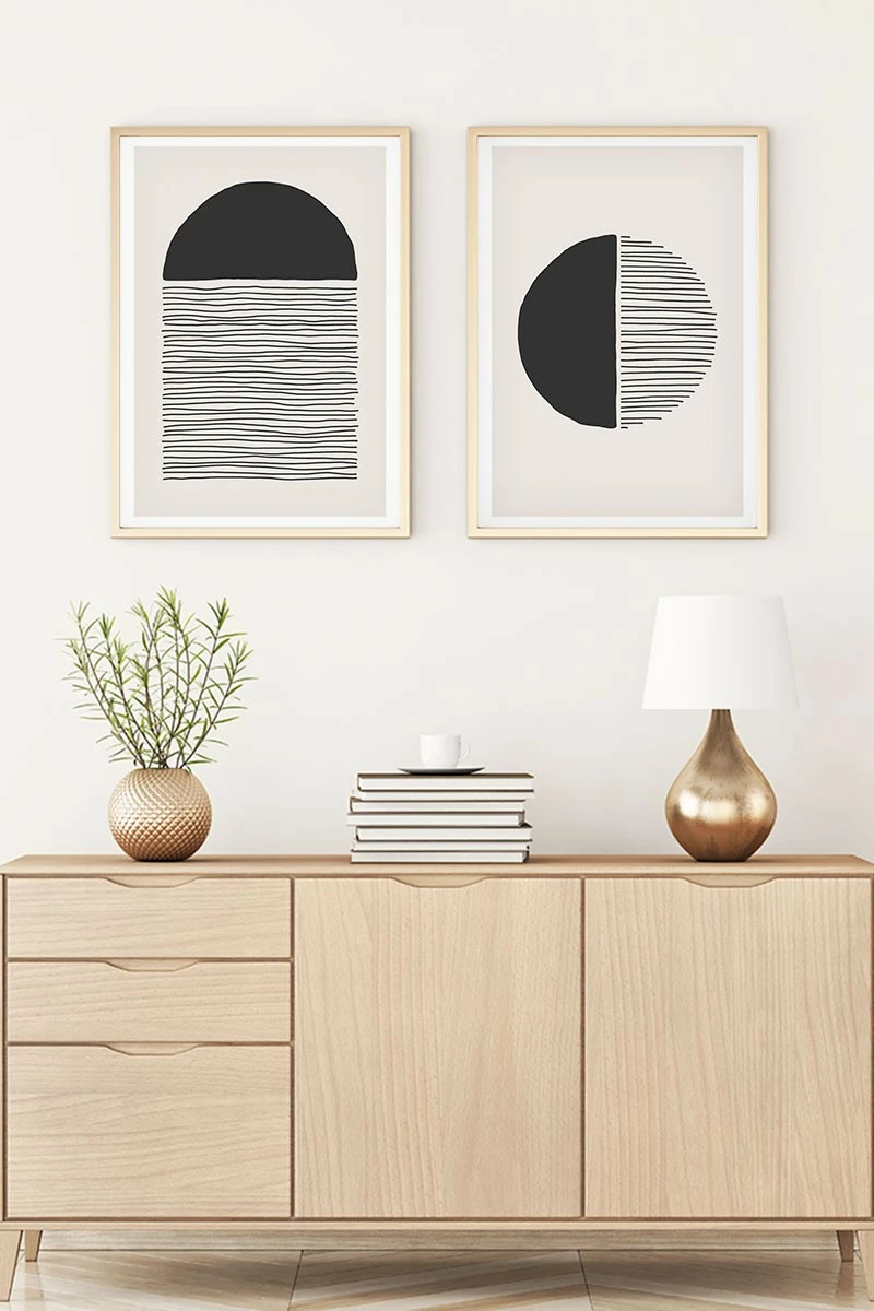 Pikturë dekorative me kornizë MDF (2 copë), Wallity, Huhu143, 70x50