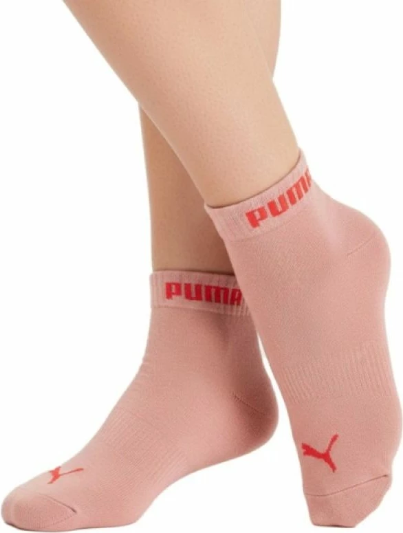 Çorape të shkurtra femrash Puma 3 copë, rozë/kuqe/të bardha [Madhësia: 35 - 38]