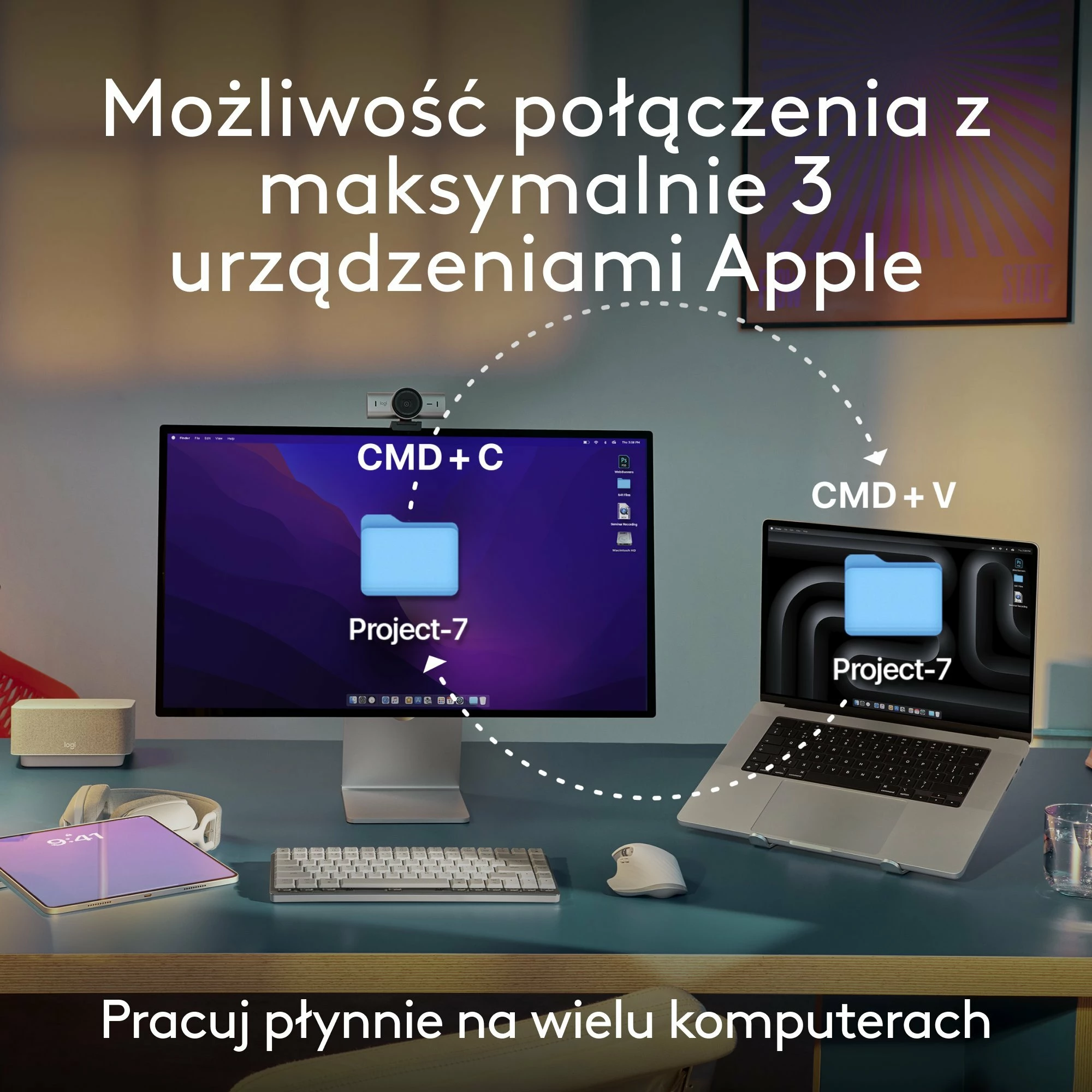 Set tastierë + Maus Logitech MX Keys S Combo for Mac 920-012845, Bluetooth, US INTL, me numpad, i zi, me palm rest