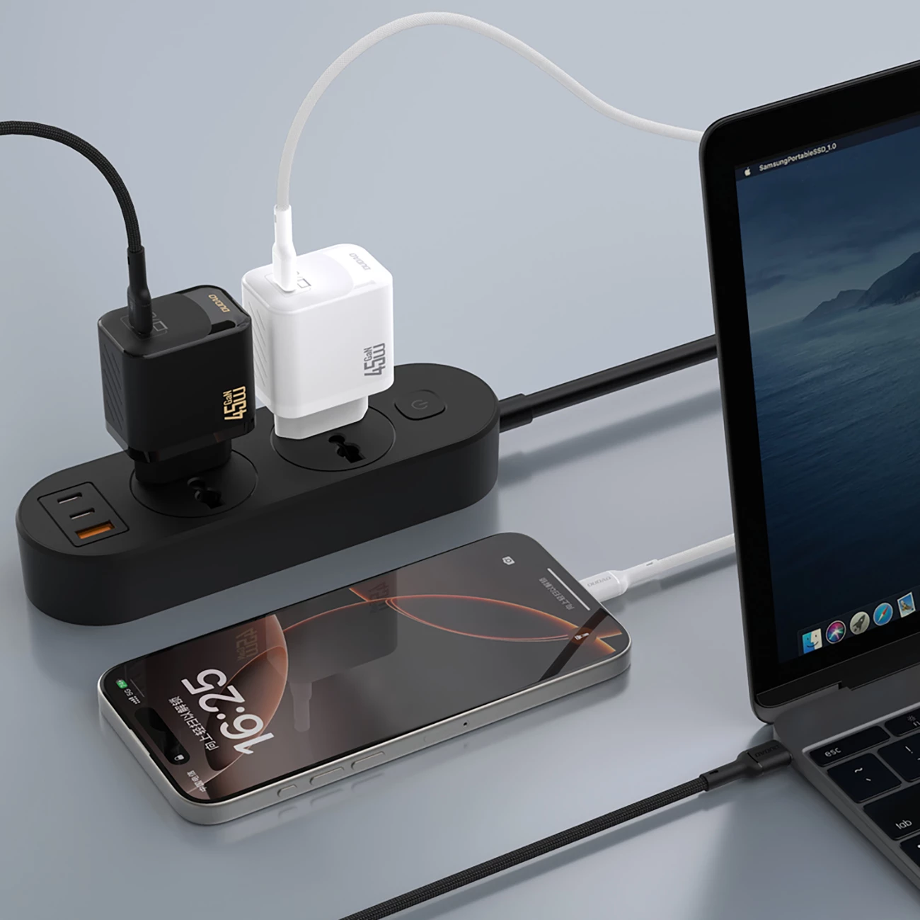 Karikues muri Dudao A28, GaN, 45W, USB-C, i zi