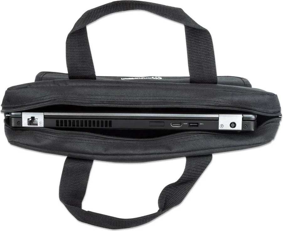 Mbështjellës laptop Manhattan London 15.6 inç, i zi, me rrip supi