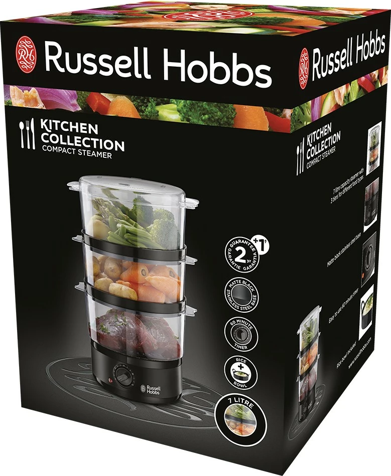 Avullues ushqimi Russell Hobbs 26530-56, 7L, 3 shporta, i zi/transparente