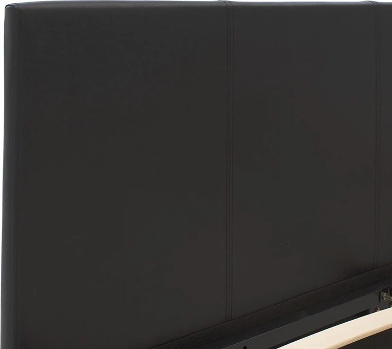 Krevat dopio Norse PU me depo të mbyllur, ngjyrë e zezë matte, 160x200cm