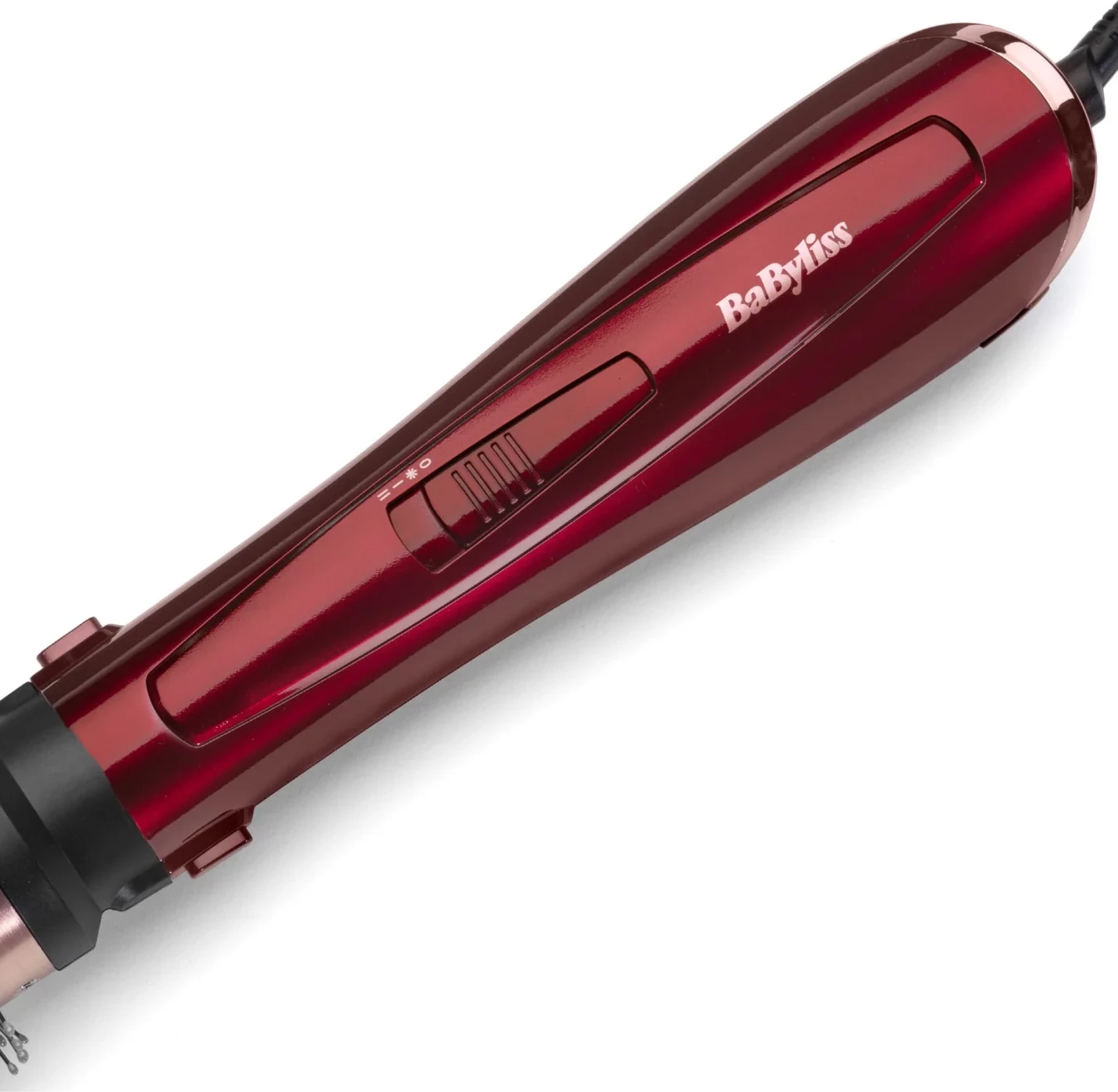 Furçë flokësh me ajër të ngrohtë 2-në-1, BaByliss AS812PE, 1000W, furçë 50mm titanium-keramike, teknologji jonike, e kuqe