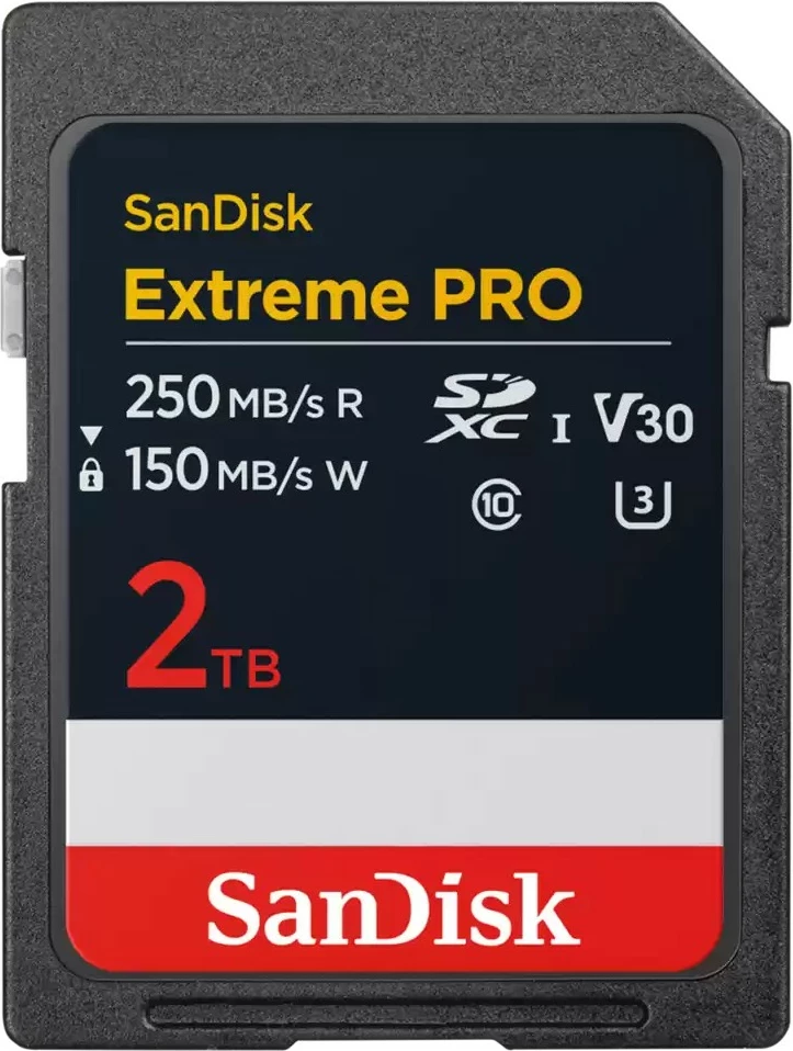 Kartelë SDXC Sandisk Extreme PRO 2TB, Class 10, UHS-I, 250MB/s, 150MB/s, e zezë