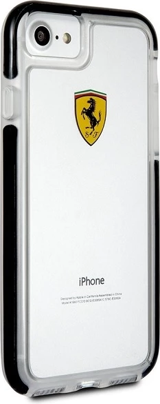 Mbështjellës Ferrari FEGLHCP7BK për iPhone 7/8/SE 2020/SE 2022, transparent/zi