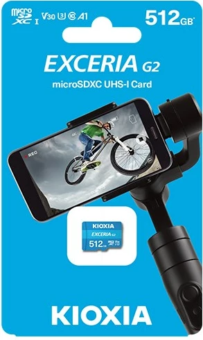 Kartelë memorie Kioxia LMEX2L512GG2, 512 GB, MicroSDHC, Klasë 10, Blu