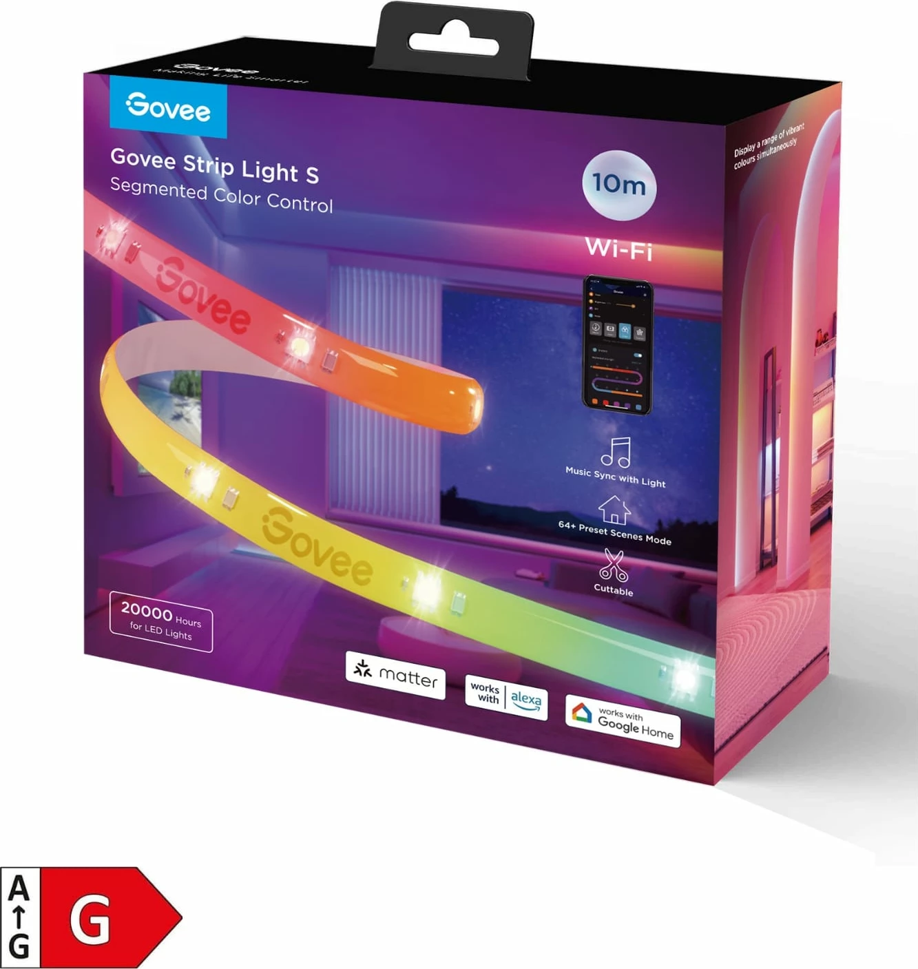 Shirit LED RGBIC Govee Strip Light S 10m, Wi‑Fi