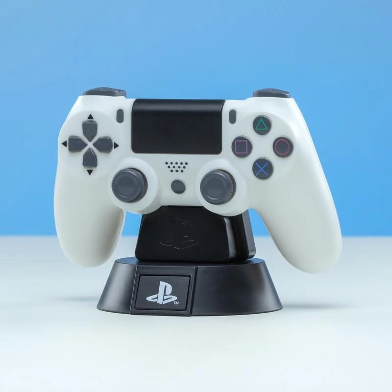 Lampë dekorative Paladone PlayStation DS4 Controller Icon Light V2, 30 cm, 3 modalitete drite, USB/3x AAA, bardhë/zezë