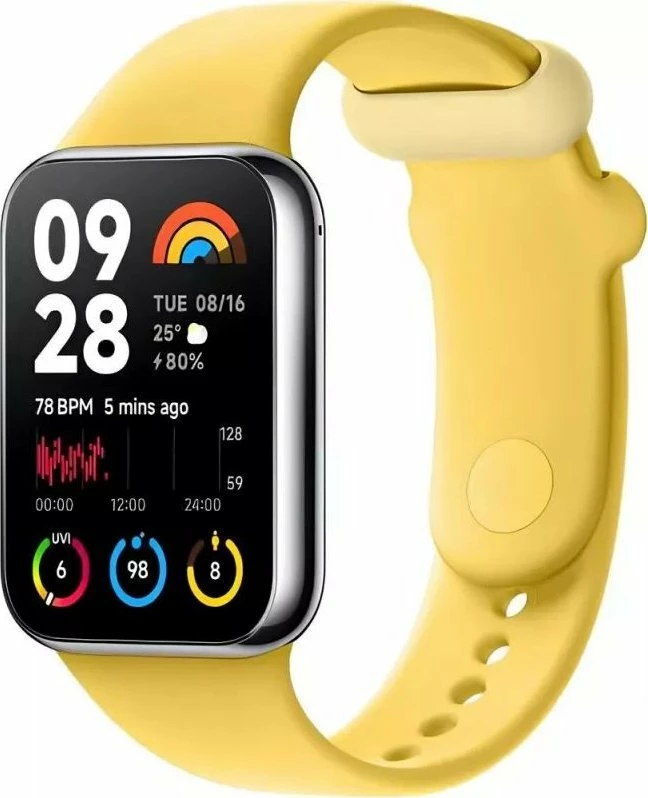 Rrip për Smart Band 8 Pro/Redmi Watch 4 Xiaomi BHR8010GL, TPU me velcro, e verdhë limoni
