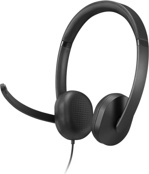 Kufje me kabllo VoIP, Lenovo Wired VoIP Headset 5000 4XD1R88995, stereo me mikrofon, USB-C me adapter USB-A, anulim zhurme, mbi vesh, e zezë