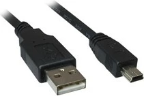 Kabllo USB 2.0 SHARKOON, 3m, USB A në Mini-USB B, e zezë