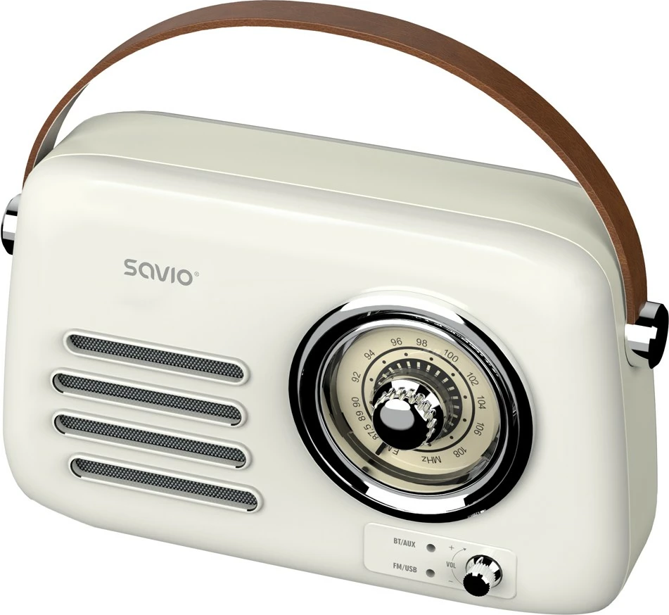 Radio portative Savio RS-02, Bluetooth 5.3, USB-C, e bardhë