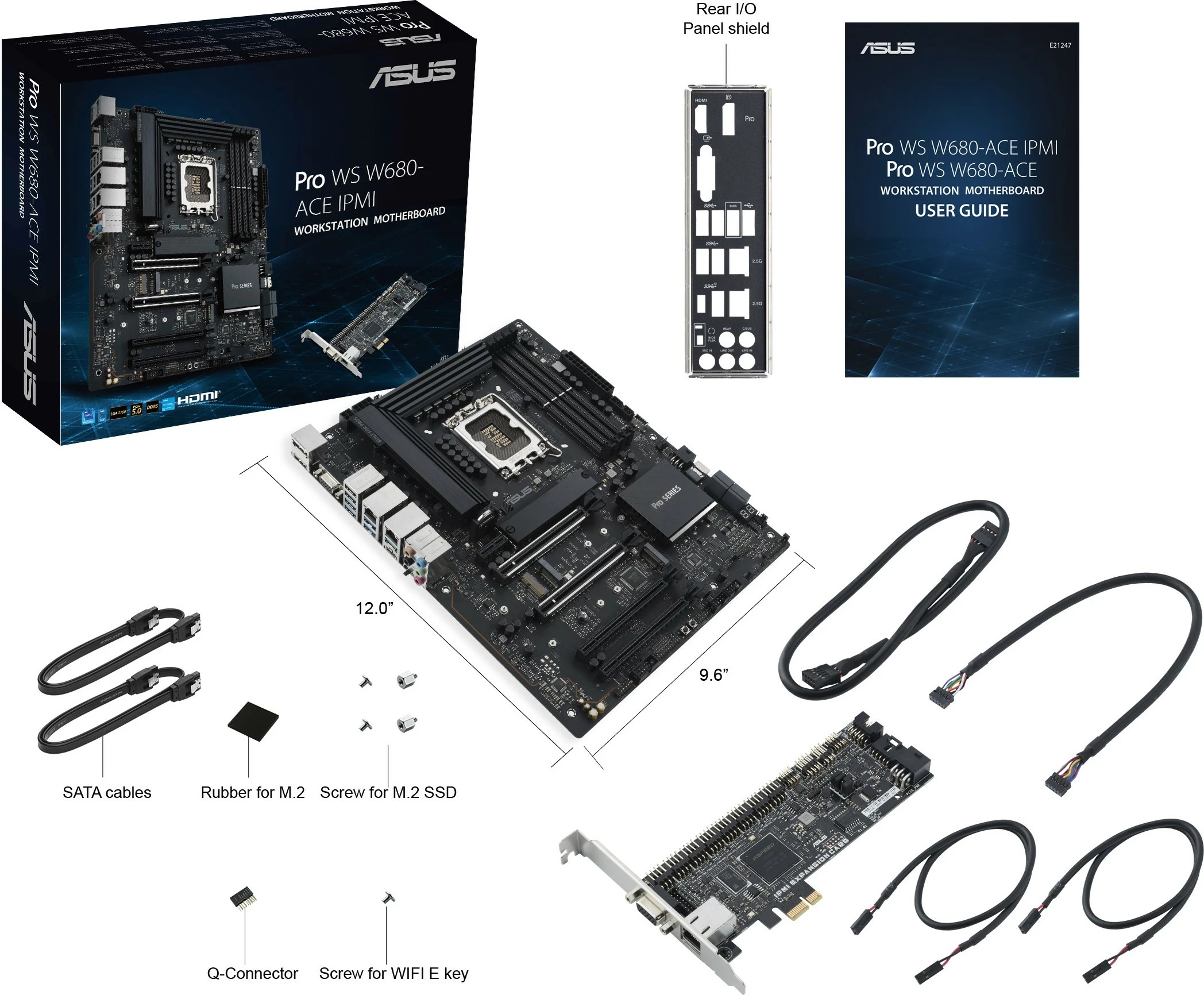Pllakë amë ASUS PRO WS W680-ACE IPMI, Intel, LGA 1700, DDR5-SDRAM, 128 GB