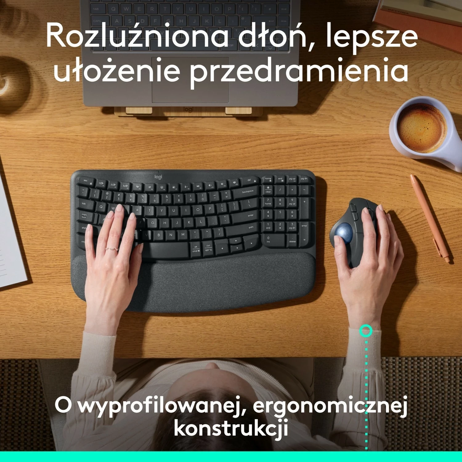 Maus Logitech M575S, Ergonomik, Wireless, Grafit