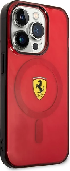 Mbështjellës Ferrari Translucent MagSafe për iPhone 14 Pro Max 6.7", i kuq