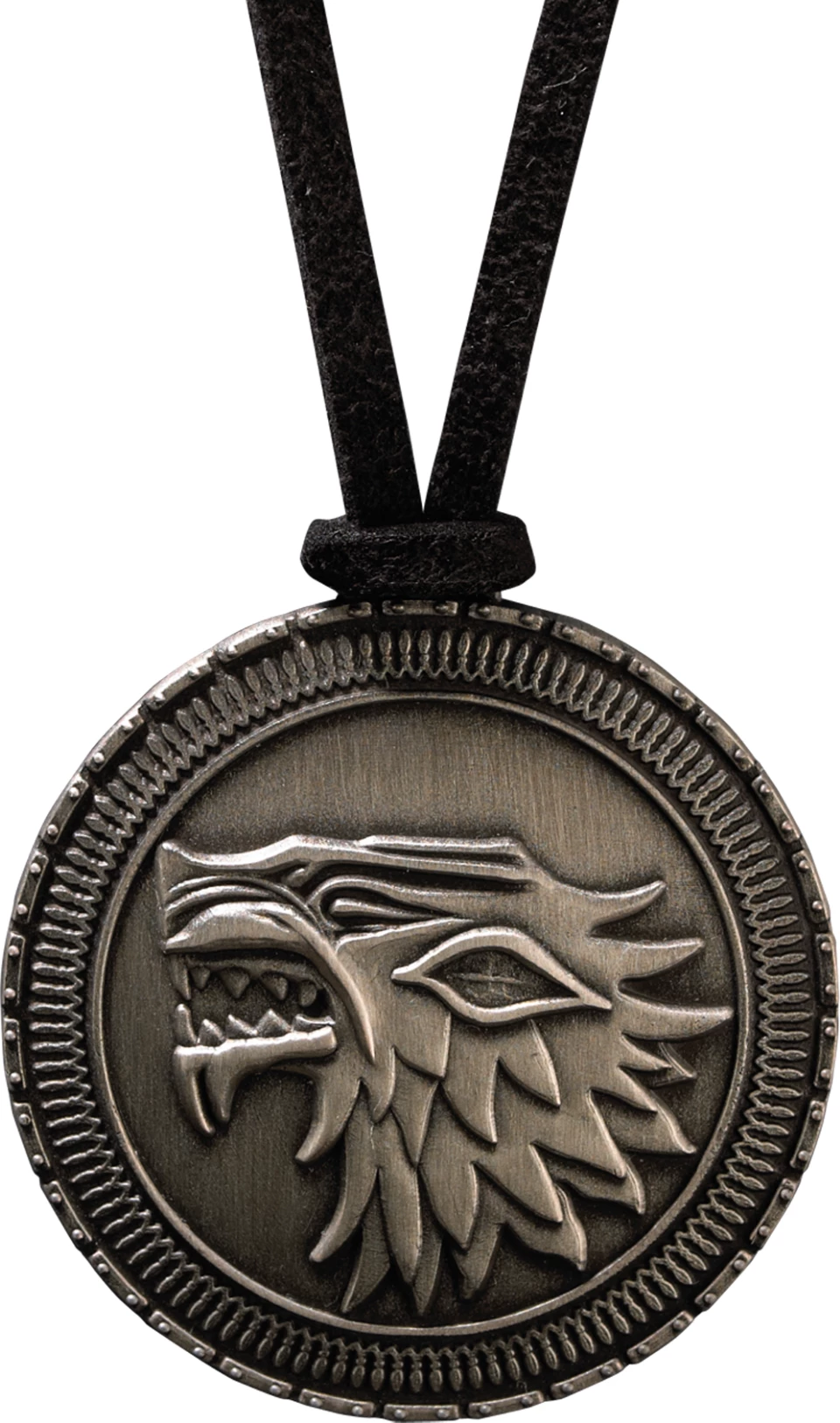 Varëse Noble Collection Game of Thrones Stark Shield, metal i derdhur, kordë lëkure, në kuti me dritare, ngjyrë metal e errët antike
