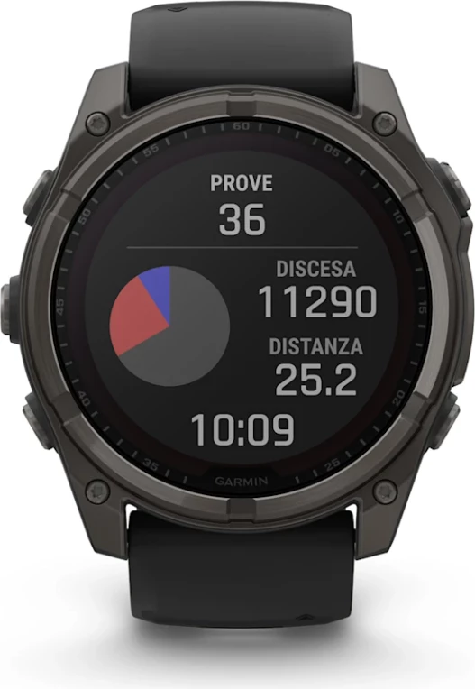 Smartwatch Garmin fēnix 8 Solar, Sapphire, Carbon Gray DLC Titanium, Black/Pebble Gray strap, 51 mm