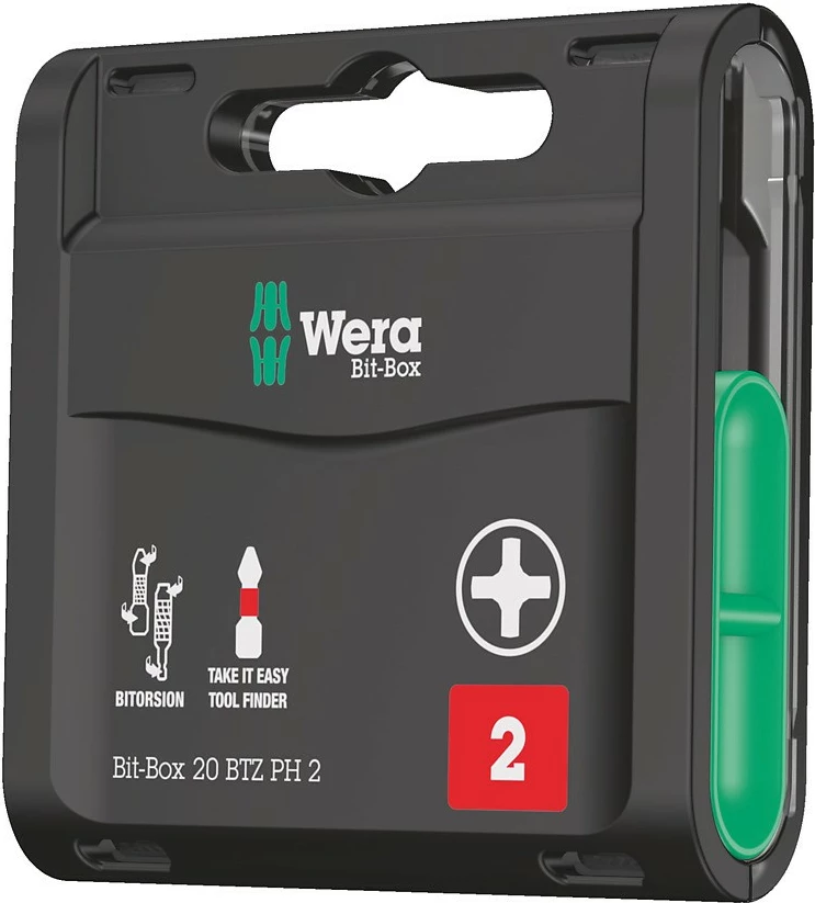Set bitash Wera Bit-Box 20 BTZ PH, 20 copë, PH2, metal/plastik